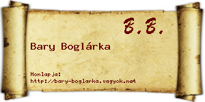 Bary Boglárka névjegykártya